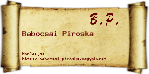 Babocsai Piroska névjegykártya