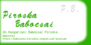 piroska babocsai business card